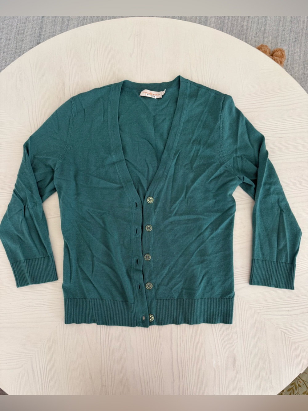 GUC Tory Burch Teal Button Up Cardigan
